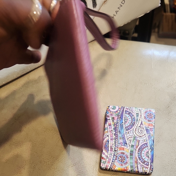 Coach Mauve/Lilac Wristlet with Gold Accents NWT & BOHO Print MIRROR - Picture 10 of 11